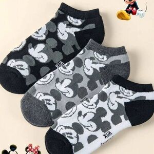 Disney Mickey Mouse Ankle Socks - Black and Gray